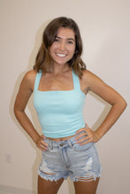 Load image into Gallery viewer, AQUA TIE BACK TOP