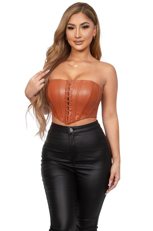 DARK CARAMEL CORSET TOP