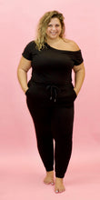 Load image into Gallery viewer, OFF SHOULDER JUMPSUIT BLK
