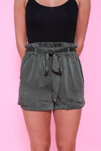Load image into Gallery viewer, SATIN NIGHT OUT SHORTS-OLIVE
