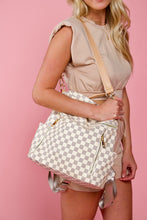 Load image into Gallery viewer, WHITE CHECKERED BACKPACK
