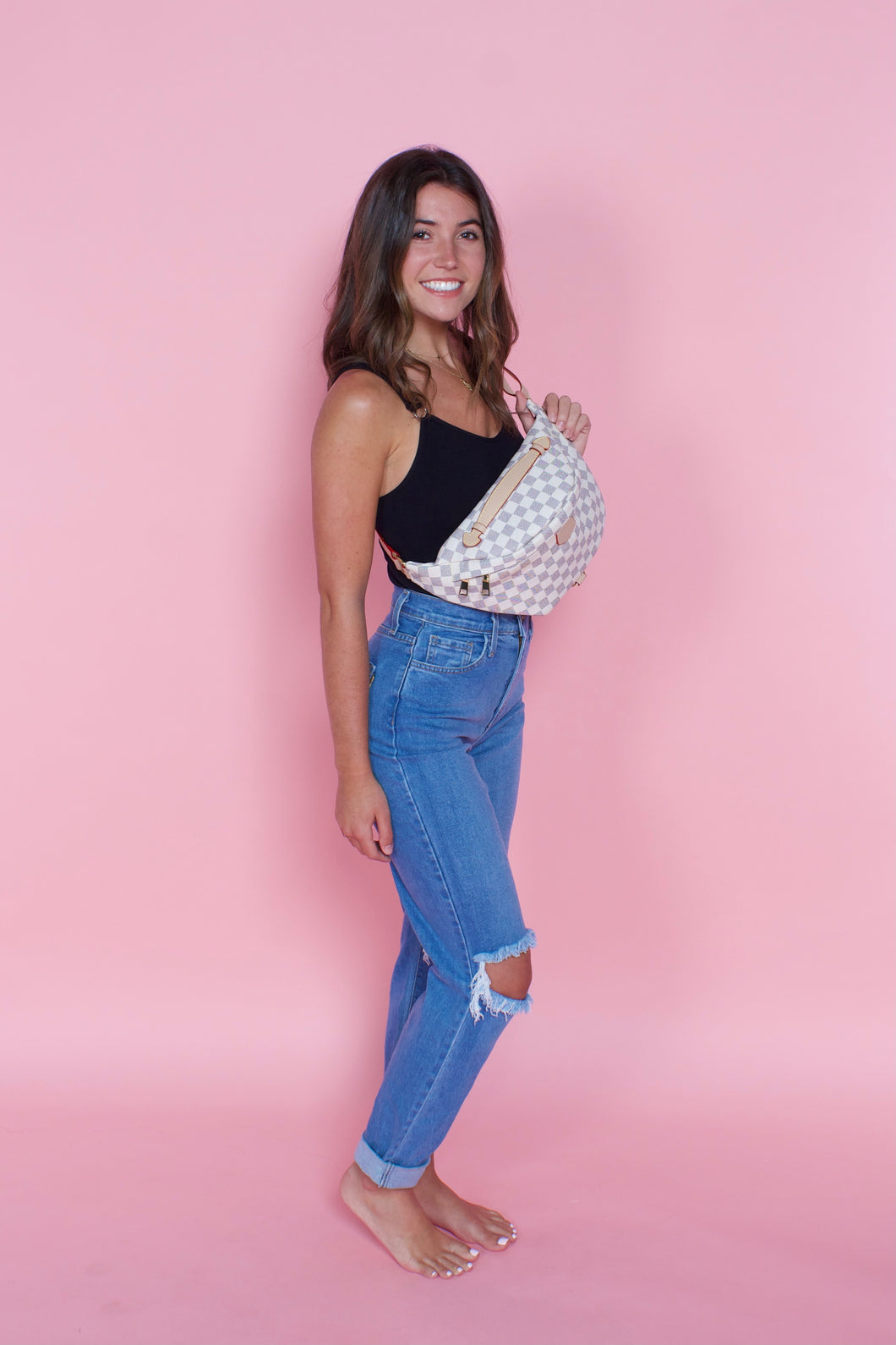 CHECKERED FANNY WHITE