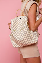 Load image into Gallery viewer, WHITE CHECKERED BACKPACK
