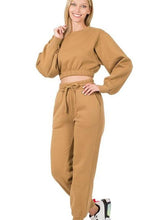 Load image into Gallery viewer, CROPPED &amp; CHILL SET CAMEL

