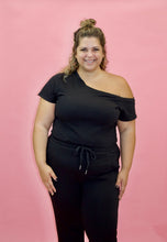 Load image into Gallery viewer, OFF SHOULDER JUMPSUIT BLK
